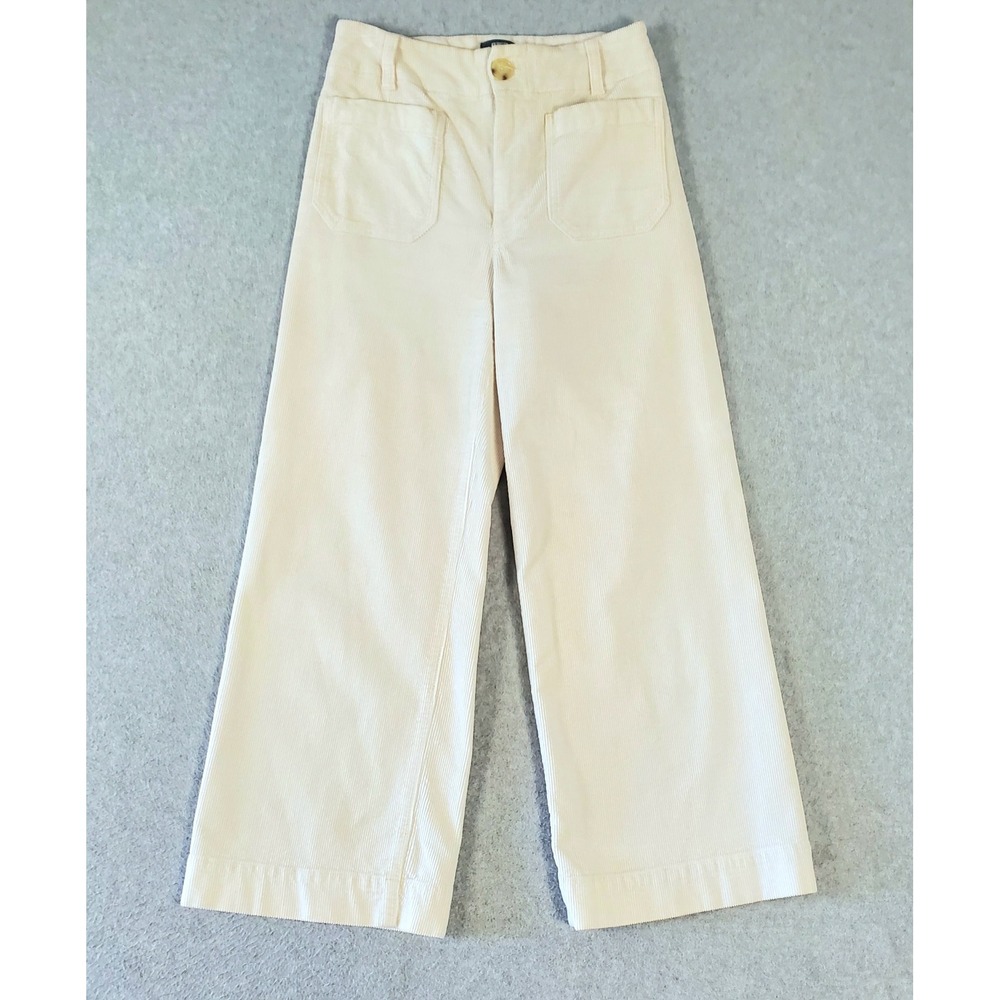 Maeve Anthropologie The Colette Corduroy Wide Leg Pants Ivory Off White Size 27